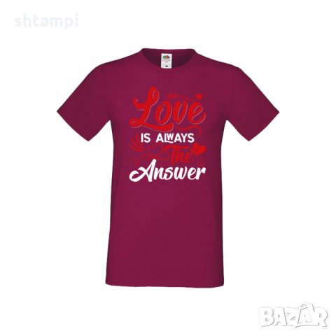Мъжка тениска Свети Валентин Love Is Always The Answer, снимка 5 - Тениски - 35713749