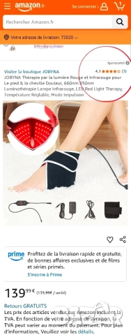 Терапевтично устройство за глезен с червена и инфрачервена светлина (660nm и 850nm), снимка 2 - Други - 52540341