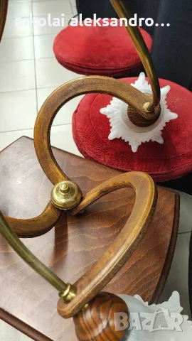 полилей дърво и месинг , снимка 2 - Антикварни и старинни предмети - 50048691