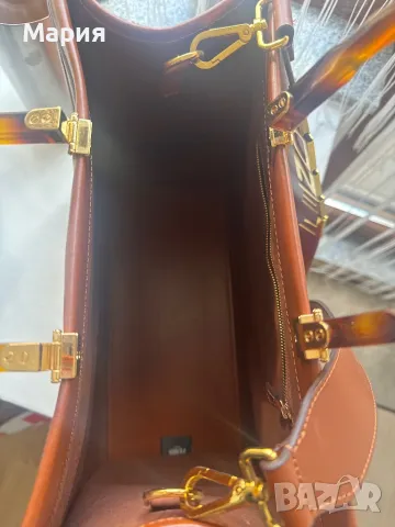 Голяма бизнес Фенди/Fendi „Слънчев лъч-Sinchine“ чанта от естествена кожа, снимка 4 - Чанти - 49828563