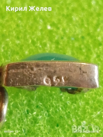 Елегантни сребърни обеци с зелен топаз финни ръчна изработка 40082, снимка 7 - Обеци - 52621953