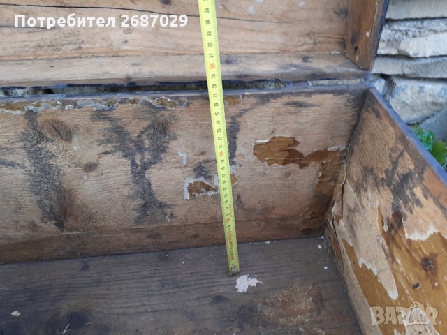 стара дървена ракла с дръжки отстрани, сандък и стар военен дървен сандък с патина, снимка 6 - Други - 34261033