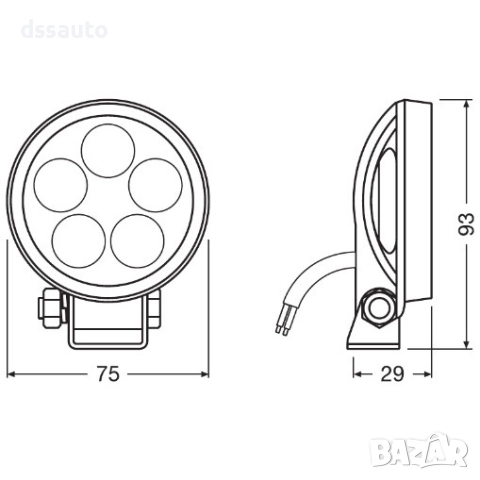 Комплект LED светлини OSRAM LEDriving ROUND VX70-SP 12/24V 550lm 6000K, снимка 2 - Аксесоари и консумативи - 52250895