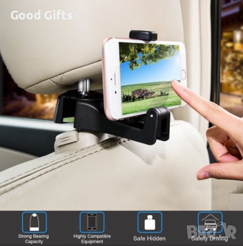 УНИВЕРСАЛНА СТОЙКА ЗА ТЕЛЕФОН ЗА ЗАДНАТА СЕДАЛКА В КОЛА , снимка 3 - Аксесоари и консумативи - 40677070