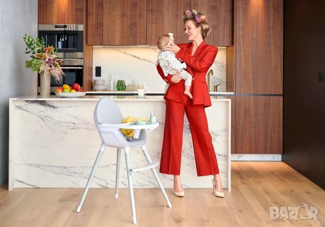 Столче за хранене 2 в 1 KinderKraft FINI, Сиво, снимка 5 - Столчета за хранене - 51307402