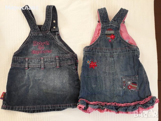 Дънкова рокля 2 бр.- за бебе 12-18 м., снимка 2 - Бебешки рокли - 42571333