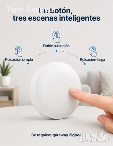 MOES Zigbee Push Button – безжичен бутон за 3 смарт сцени, снимка 3 - Смарт домашни устройства (Smart Home) - 56010538
