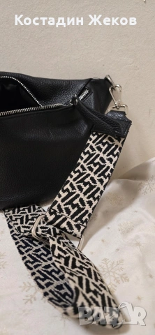 Дамска оригинална италианска чанта от естествена кожа тип „банан“ ., снимка 18 - Чанти - 53827591