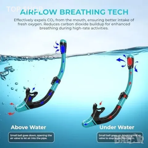 Нови 2 броя Сноркел комплект за възрастни - Маска с анти-мъгла и лесно дишане, снимка 4 - Водни спортове - 50015891