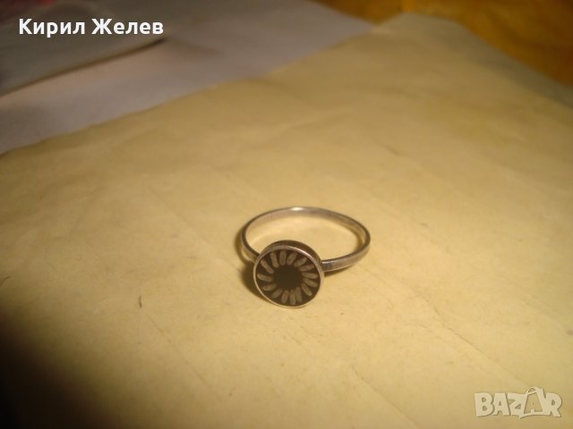 СТАР СРЕБЪРЕН МАЙСТОРСКИ с НИЕЛО ЕФЕКТ ЕМАЙЛИРАН ПРЪСТЕН СРЕБРО 925 БИЖУ МАЙСТОРСКА ИЗРАБОТКА 25356, снимка 8 - Пръстени - 35884172