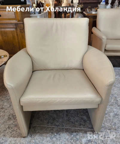 Диван двойка и фотьойл от естествена кожа, снимка 2 - Дивани и мека мебел - 53073013