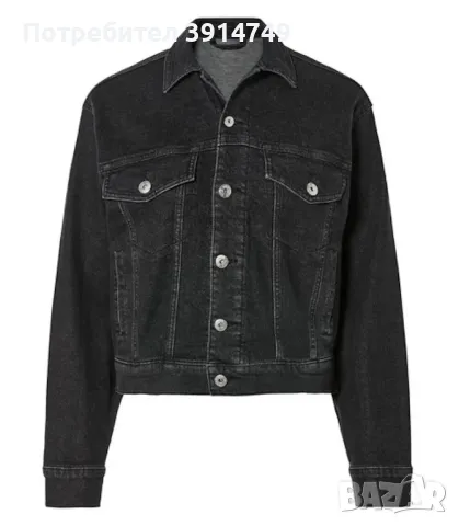 НОВО дънково яке, черно, кройка тип риза, 4 джоба, много леко и удобно, 99% памук