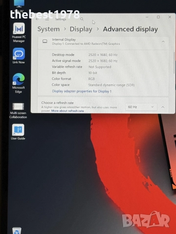 2.5K Huawei MateBook 16`Ryzen 7-5800H/16GB RAM/512GB SSD/2520x1680, снимка 8 - Лаптопи за работа - 52582225