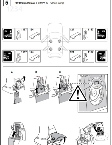 Багажник напречни греди с THULE за FORD Grand C-Max след 2010г, снимка 8 - Аксесоари и консумативи - 52244654