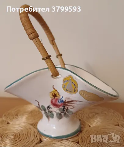 Декоративна кошничка-ГДР Ulmer Keramik, снимка 2 - Декорация за дома - 48679017