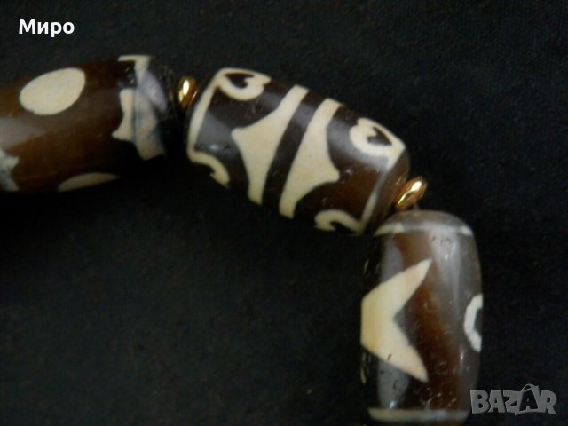 '' БЛАГОСЛОВЕНИЕ" МОЛИТВЕНА  ГРИВНА ДЗИ МЪНИСТА ТИБЕТ НЕПАЛ АХАТ , снимка 3 - Антикварни и старинни предмети - 42014569