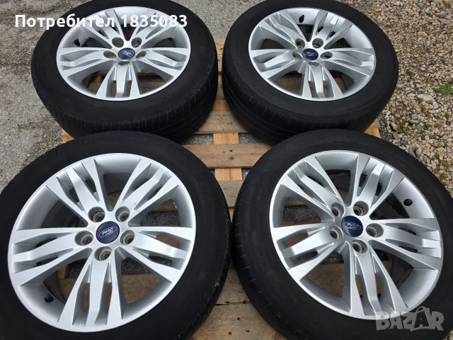 Лети джанти 16ки 5х108 Ford + летни гуми 205/55/16, снимка 3 - Гуми и джанти - 56086244