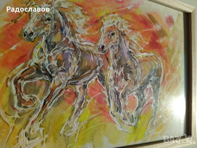 ''Коне'' / картина, оригинал /, снимка 7 - Картини - 53649407