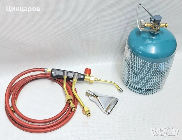 Горелка с бутилка пропан-бутан 1кг, човки/дюзи 3бр, маркуч 