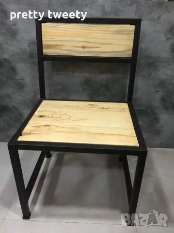 Комплект маса със столове от метал и дърво или метал с ПДЧ плотове в индустриален стил , снимка 11 - Маси - 49684977