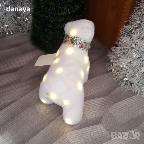 2501 Светеща коледна фигура Бяла мечка с Led светлини, 19x22cm, снимка 4 - Декорация за дома - 34539020