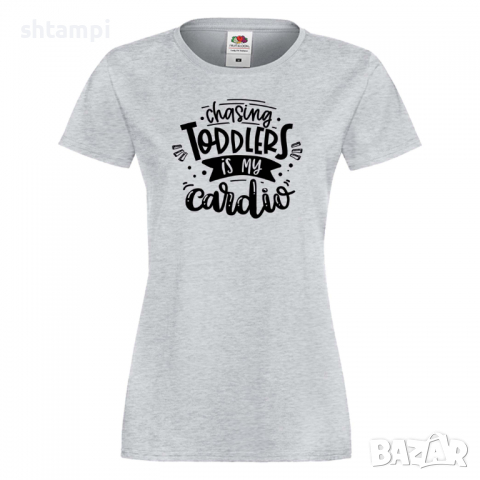 Дамска тениска Chasing Toddlers Is My Cardio Празник на Майката,Подарък,Изненада,Рожден Ден, снимка 5 - Тениски - 36293165