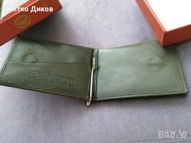 Щипка кожена за пари и документи на ЕСКО нова 115х75 мм, снимка 5 - Портфейли, портмонета - 51721730