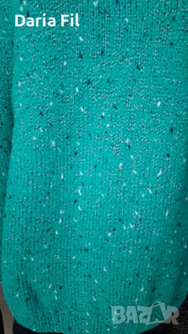 СТРАХОТНА блуза в меланжиран зелен цвят букле, снимка 3 - Блузи с дълъг ръкав и пуловери - 48074803