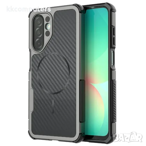 За Samsung Galaxy A27 5G Магнитен TPU PC Калъф Carbon Fiber с Подсилени Ъгли и Скрийн Протектор – 4 , снимка 2 - Калъфи, кейсове - 55852781