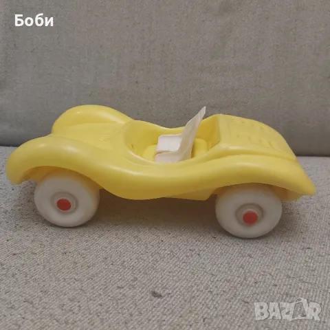 Стара Соц Българска Пластмасова Играчка Жълта Кола, снимка 5 - Колекции - 50064239