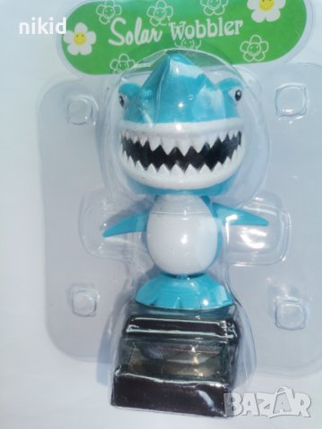 Акула Shark Соларна танцуваща играчка фигурка украса торта сувенир кола, снимка 2 - Други - 41486744