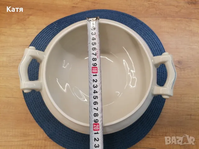 Порцеланов супник  с декор незабравки произведен в Китка, снимка 4 - Чинии - 50058395