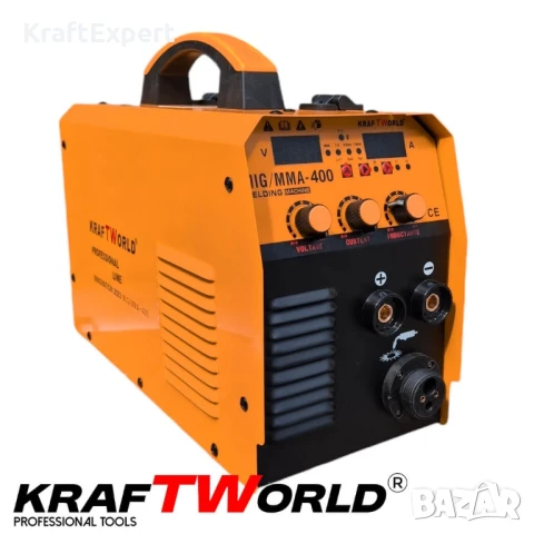 Професионален Инверторен Електрожен KraftWorld 400А с Телоподаващо 2в1 – Компактен и Мощен, снимка 4 - Други инструменти - 50576053