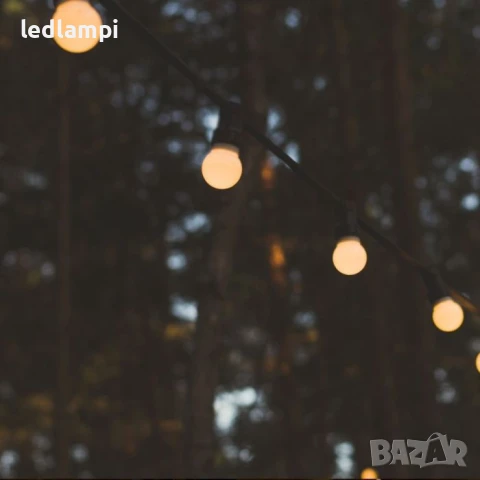 Кабел С Поредица От 20лампи Топло Бяла Светлина 10m IP44, снимка 2 - Външни лампи - 50619344