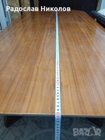 Голяма ретро холна маса (150 см) от масивно дърво – Орех / Signal, снимка 6 - Маси - 53841448