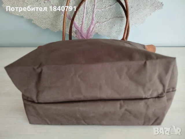Longchamp Le Pliage  - размер М, дълги дръжки. Кафява, снимка 5 - Чанти - 55901481