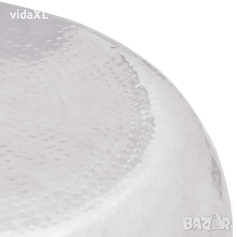 vidaXL Кована алуминиева маса за кафе, сребриста, снимка 3 - Маси - 56146286