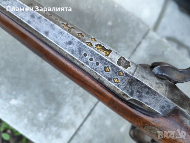 Автентична капсулна дамаскова пушка, снимка 9 - Антикварни и старинни предмети - 52788340