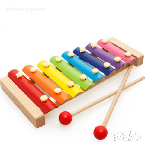 3538 Цветен дървен детски ксилофон с две чукчета, снимка 3 - Други - 44793540
