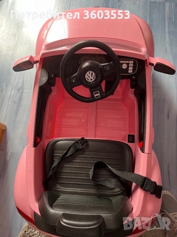 Розова детска акумулаторна Фолксваген количка, снимка 2 - Електрически играчки - 52709011