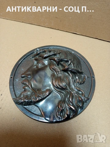 Стар Метален Лик На Исус Христос., снимка 2 - Антикварни и старинни предмети - 50741356