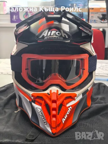 Мотокрос/ендуро каска Airoh Twist 2.0 Frame Orange Matt L 59-60 см + подарък очила Fox