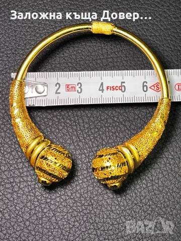 Златна гривна белезник grivna zlaten 14 k 585 gold, снимка 6 - Гривни - 48789938