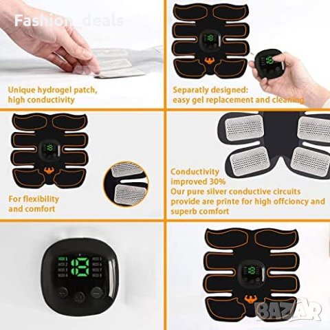 Нов ABS EMS Стимулатор за Мускули: Портативен и Ефикасен корем ръце, снимка 5 - Фитнес уреди - 42558483