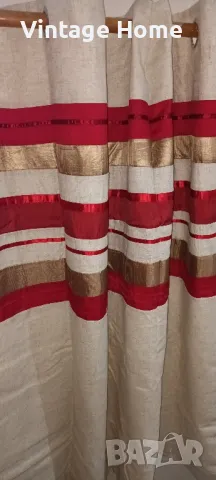 Нови пердета комплект 2 броя с подплата, снимка 1