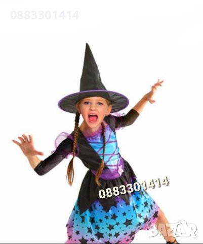 Карнавален костюм Магьосница за момиче Хелоуин Helloween , снимка 2 - Други - 42570772
