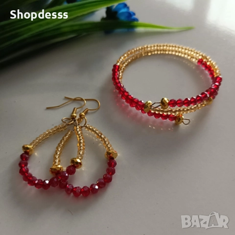 Комплект гривна и обеци 