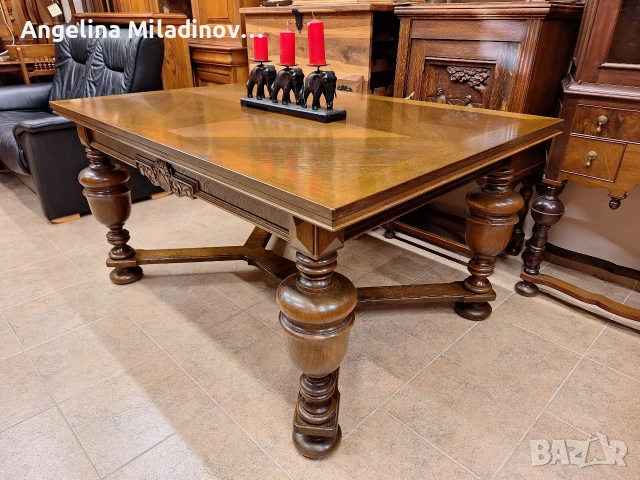 УНИКАТ! Маса за трапезария с богата дърворезба , снимка 4 - Маси - 52710701
