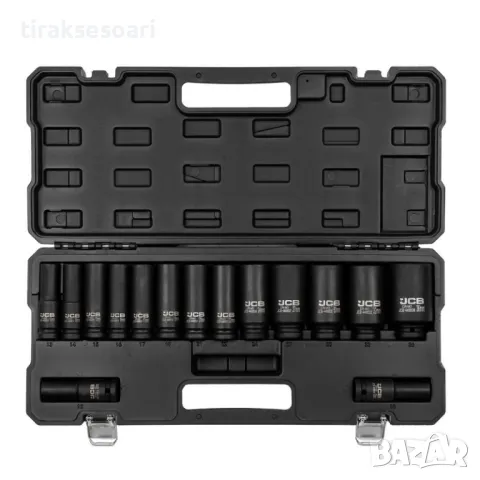 Дълбоки ударни вложки комплект 12-стенни 15 части 10-36мм JCB, снимка 4 - Други инструменти - 48325130