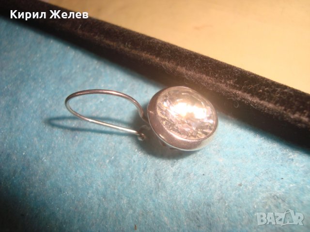 СТАРА СРЕБЪРНА ВИНТИДЖ ОБЕЦА с ПЛАНИНСКИ ФАСЕТИРАН КРИСТАЛ 26301, снимка 10 - Обеци - 35777128